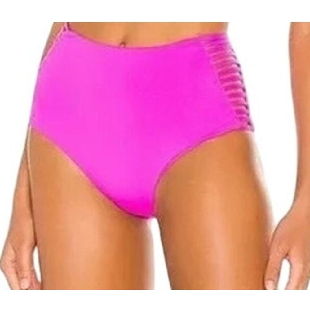 L Space Bikini Bottom Harrington Bitsy Size XS Bright Fuchsia Pink Swimwear New
